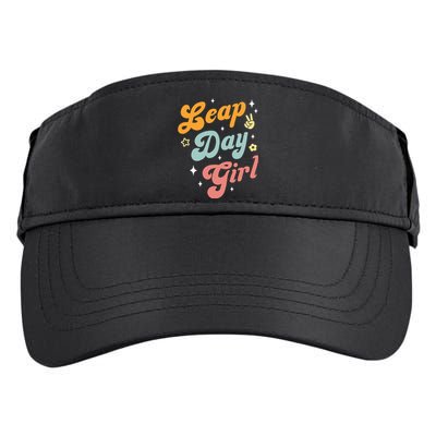 Cute Leap Day Girl Feb 29th Birthday Leap Day February 29 Adult Drive Performance Visor