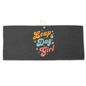 Cute Leap Day Girl Feb 29th Birthday Leap Day February 29 Large Microfiber Waffle Golf Towel