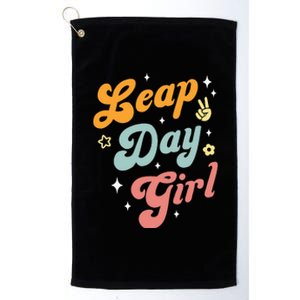 Cute Leap Day Girl Feb 29th Birthday Leap Day February 29 Platinum Collection Golf Towel