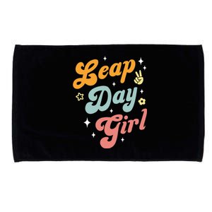 Cute Leap Day Girl Feb 29th Birthday Leap Day February 29 Microfiber Hand Towel