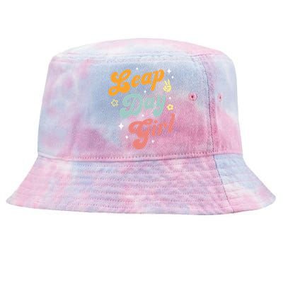 Cute Leap Day Girl Feb 29th Birthday Leap Day February 29 Tie-Dyed Bucket Hat