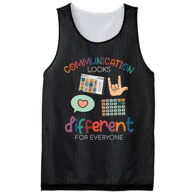 Communication Looks Different For Everyone Autism Awareness Mesh Reversible Basketball Jersey Tank