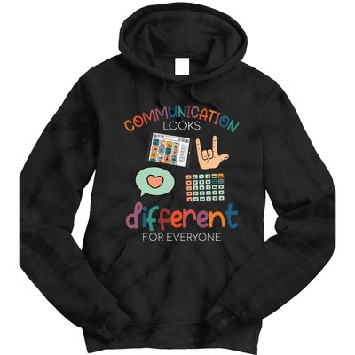 Communication Looks Different For Everyone Autism Awareness Tie Dye Hoodie