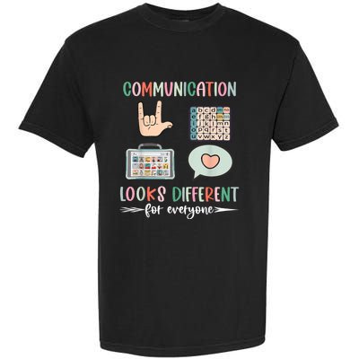 Communication Looks Different For Everyone Autism Awareness Garment-Dyed Heavyweight T-Shirt