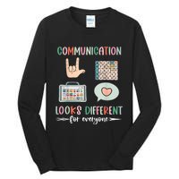 Communication Looks Different For Everyone Autism Awareness Tall Long Sleeve T-Shirt