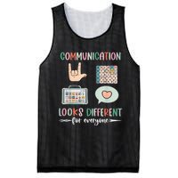 Communication Looks Different For Everyone Autism Awareness Mesh Reversible Basketball Jersey Tank