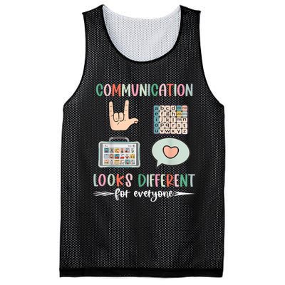 Communication Looks Different For Everyone Autism Awareness Mesh Reversible Basketball Jersey Tank