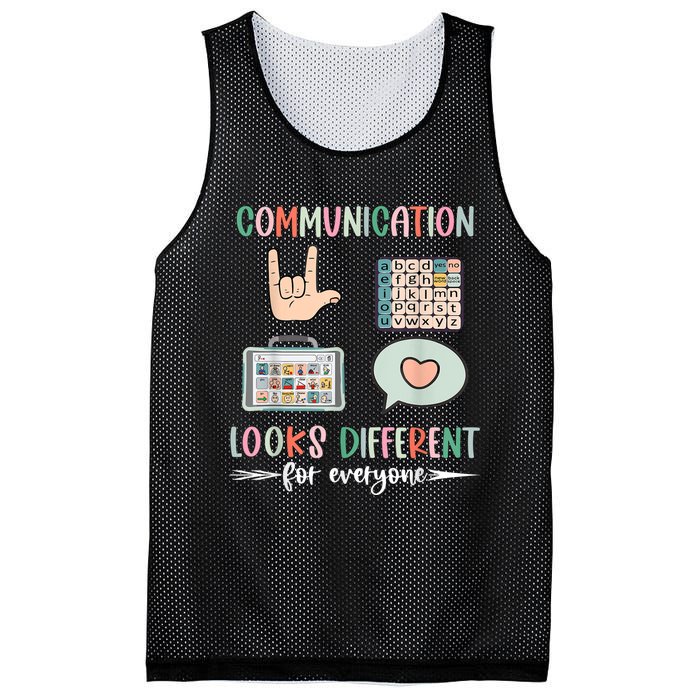 Communication Looks Different For Everyone Autism Awareness Mesh Reversible Basketball Jersey Tank