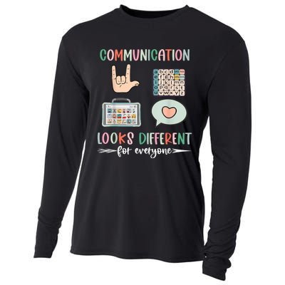 Communication Looks Different For Everyone Autism Awareness Cooling Performance Long Sleeve Crew