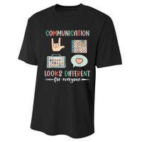 Communication Looks Different For Everyone Autism Awareness Performance Sprint T-Shirt