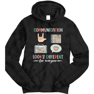 Communication Looks Different For Everyone Autism Awareness Tie Dye Hoodie