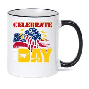 Celebrate Labor Day American Flag Worker Employee Pro Union Gift 11oz Black Color Changing Mug