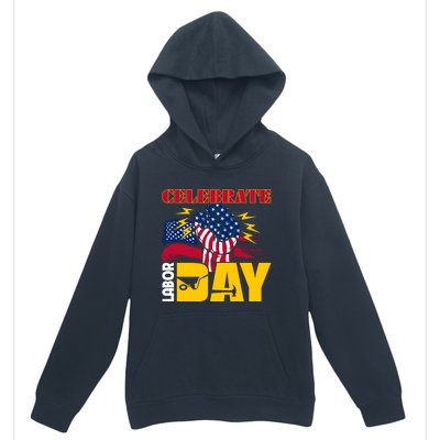 Celebrate Labor Day American Flag Worker Employee Pro Union Gift Urban Pullover Hoodie