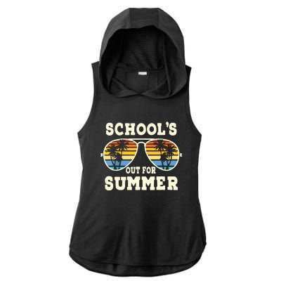 Cute Last Day Of School Schools Out For Summer Teacher Retro Ladies PosiCharge Tri-Blend Wicking Draft Hoodie Tank