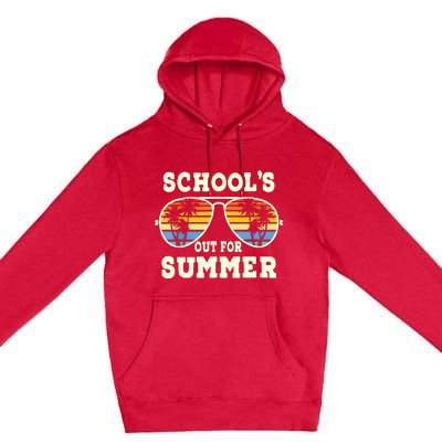 Cute Last Day Of School Schools Out For Summer Teacher Retro Premium Pullover Hoodie