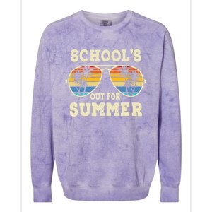 Cute Last Day Of School Schools Out For Summer Teacher Retro Colorblast Crewneck Sweatshirt