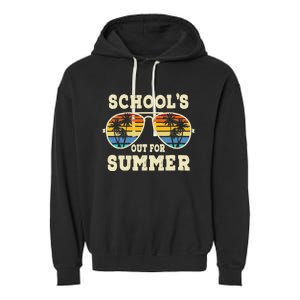 Cute Last Day Of School Schools Out For Summer Teacher Retro Garment-Dyed Fleece Hoodie