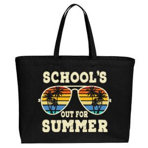 Cute Last Day Of School Schools Out For Summer Teacher Retro Cotton Canvas Jumbo Tote