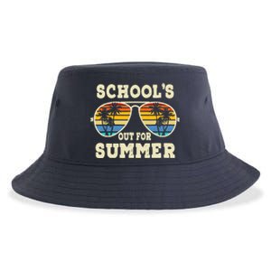 Cute Last Day Of School Schools Out For Summer Teacher Retro Sustainable Bucket Hat