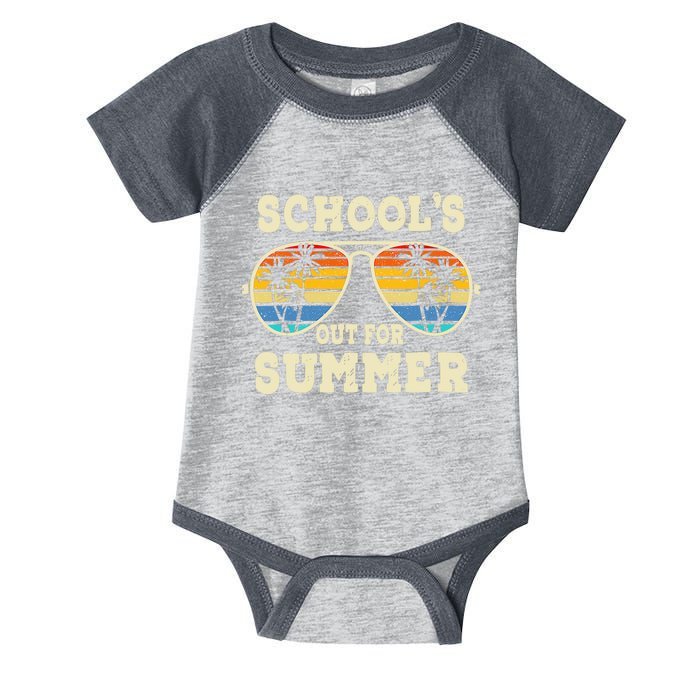 Cute Last Day Of School Schools Out For Summer Teacher Retro Infant Baby Jersey Bodysuit