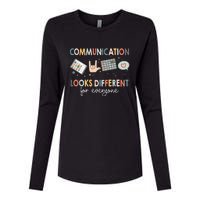 Communication Looks Different For Everyone Autism Awareness (1) Womens Cotton Relaxed Long Sleeve T-Shirt