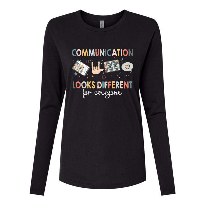 Communication Looks Different For Everyone Autism Awareness (1) Womens Cotton Relaxed Long Sleeve T-Shirt