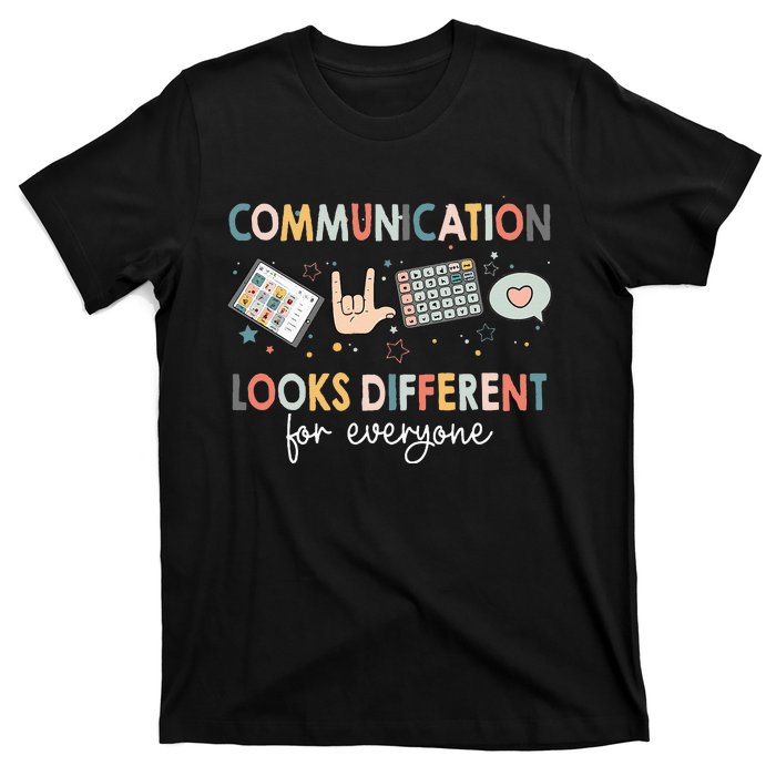 Communication Looks Different For Everyone Autism Awareness (1) T-Shirt