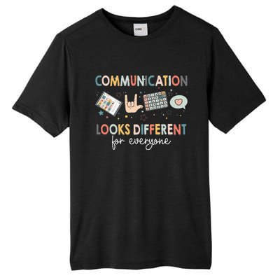 Communication Looks Different For Everyone Autism Awareness (1) Tall Fusion ChromaSoft Performance T-Shirt