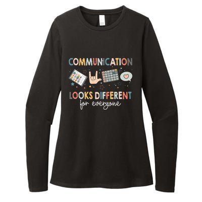 Communication Looks Different For Everyone Autism Awareness (1) Womens CVC Long Sleeve Shirt