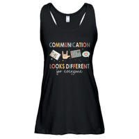 Communication Looks Different For Everyone Autism Awareness (1) Ladies Essential Flowy Tank