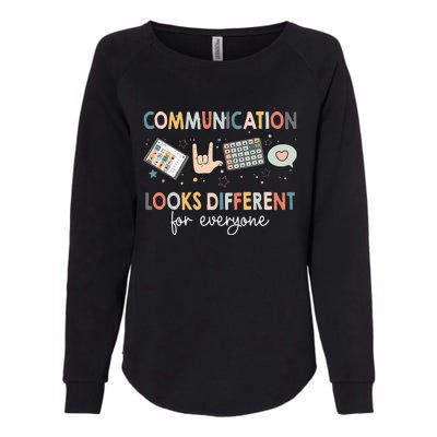 Communication Looks Different For Everyone Autism Awareness (1) Womens California Wash Sweatshirt