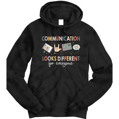 Communication Looks Different For Everyone Autism Awareness (1) Tie Dye Hoodie