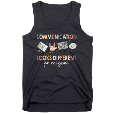 Communication Looks Different For Everyone Autism Awareness (1) Tank Top