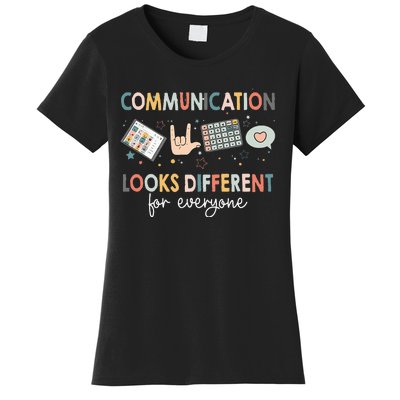 Communication Looks Different For Everyone Autism Awareness (1) Women's T-Shirt