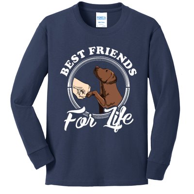 Chocolate Labrador Design Funny Chocolate Labrador Lovers Kids Long Sleeve Shirt