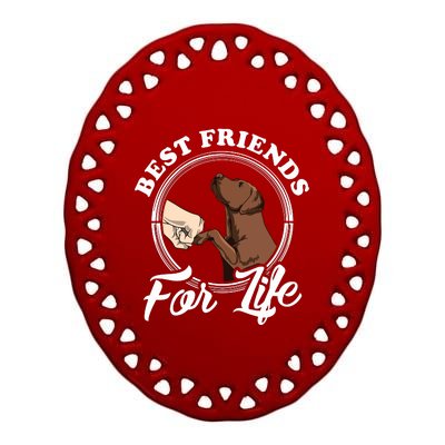 Chocolate Labrador Design Funny Chocolate Labrador Lovers Ceramic Oval Ornament