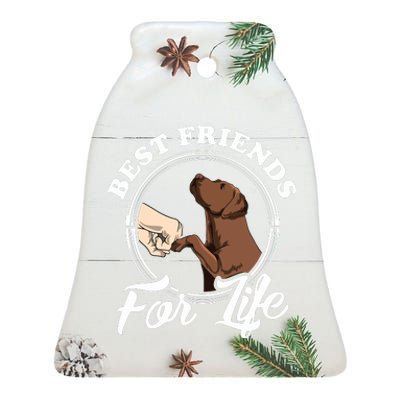 Chocolate Labrador Design Funny Chocolate Labrador Lovers Ceramic Bell Ornament