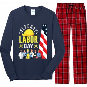 Celebrate Labor Day Graphic Design For American Workers Long Sleeve Pajama Set