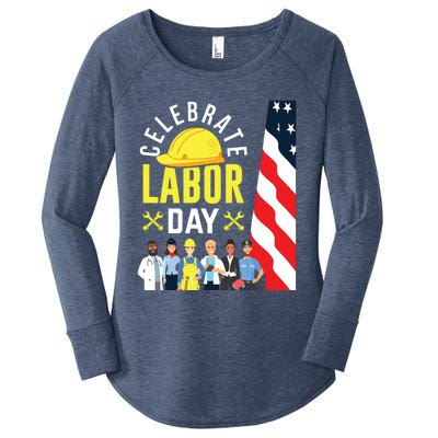 Celebrate Labor Day Graphic Design For American Workers Women's Perfect Tri Tunic Long Sleeve Shirt