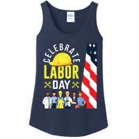 Celebrate Labor Day Graphic Design For American Workers Ladies Essential Tank