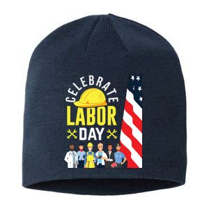 Celebrate Labor Day Graphic Design For American Workers Sustainable Beanie