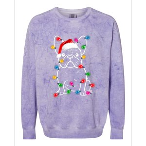 Christmas Lights Dog French Bulldog Colorblast Crewneck Sweatshirt