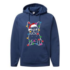 Christmas Lights Dog French Bulldog Performance Fleece Hoodie