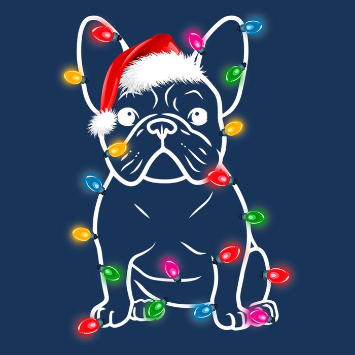 Christmas Lights Dog French Bulldog Cooling Performance Crew T-Shirt