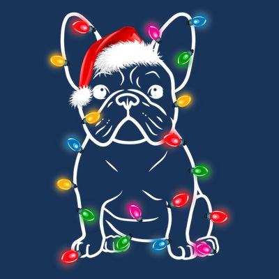 Christmas Lights Dog French Bulldog T-Shirt
