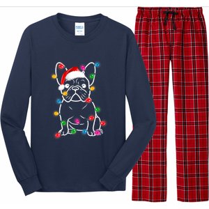 Christmas Lights Dog French Bulldog Long Sleeve Pajama Set