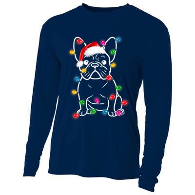 Christmas Lights Dog French Bulldog Cooling Performance Long Sleeve Crew