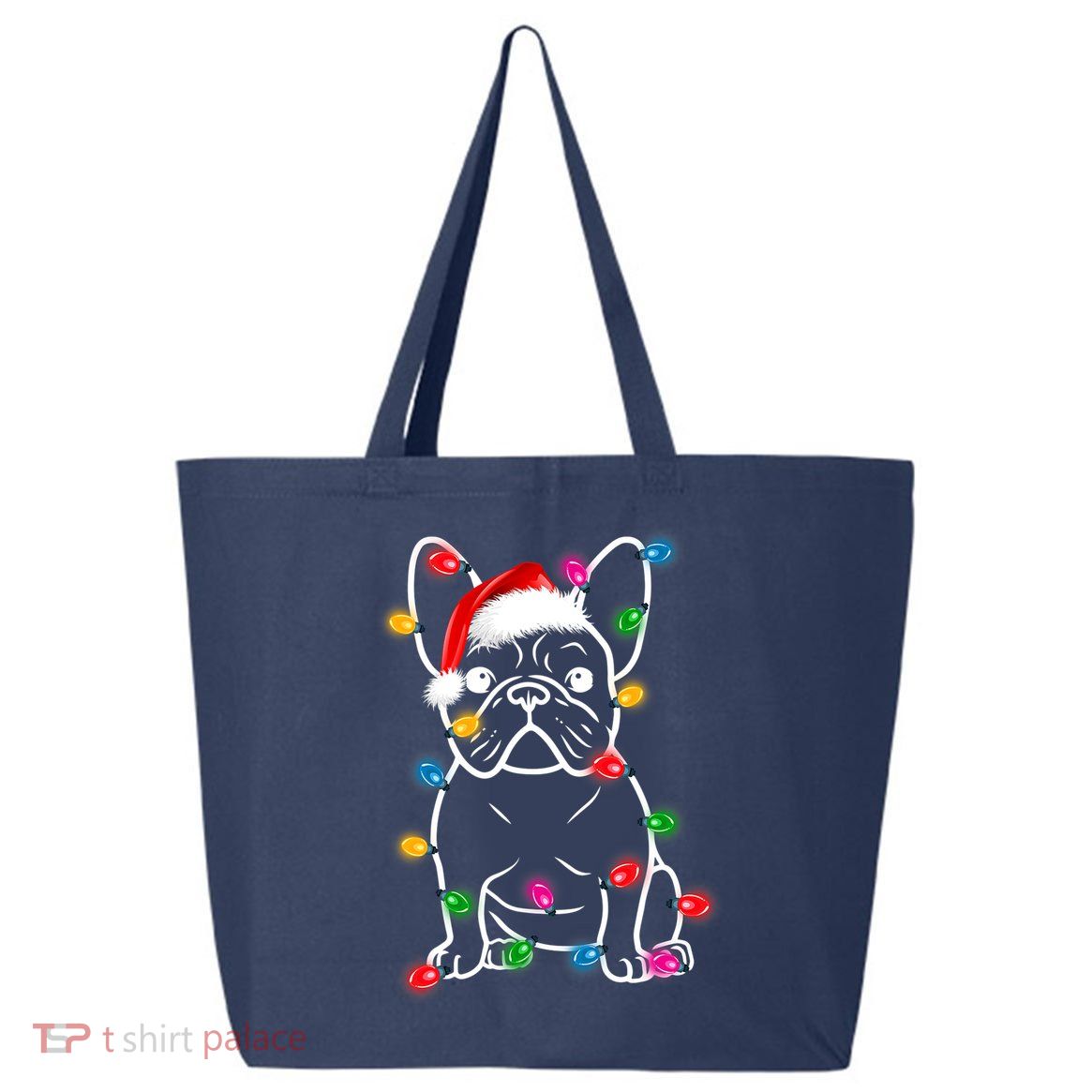 Christmas Lights Dog French Bulldog 25L Jumbo Tote