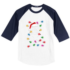 Christmas Lights Dog French Bulldog Baseball Sleeve Shirt