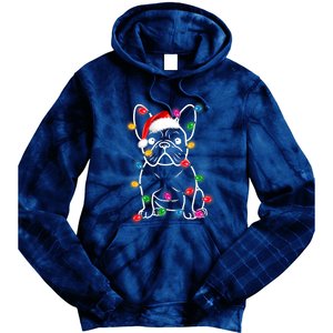 Christmas Lights Dog French Bulldog Tie Dye Hoodie